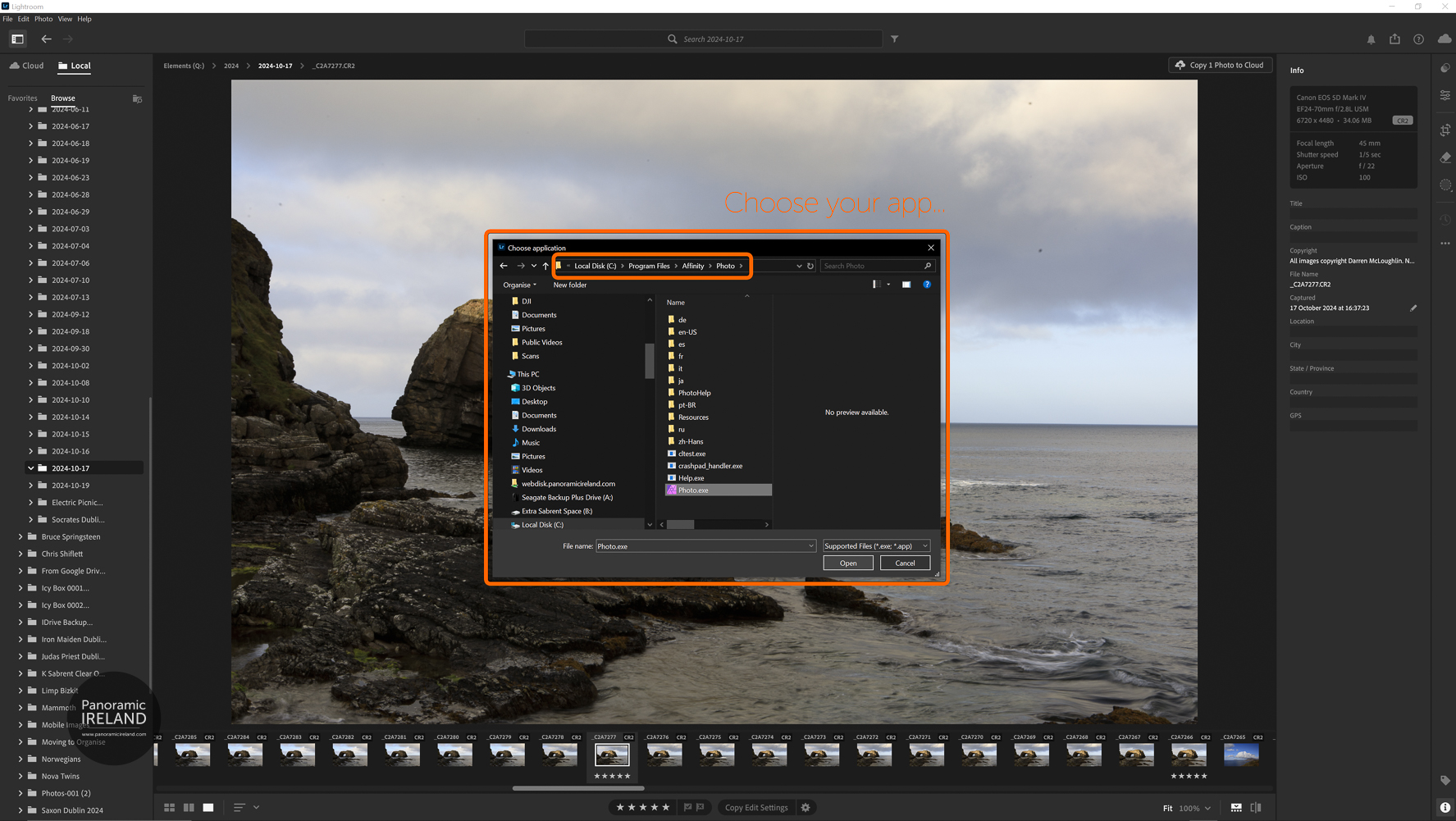 Adobe Lightroom - Choose Your Edit In App